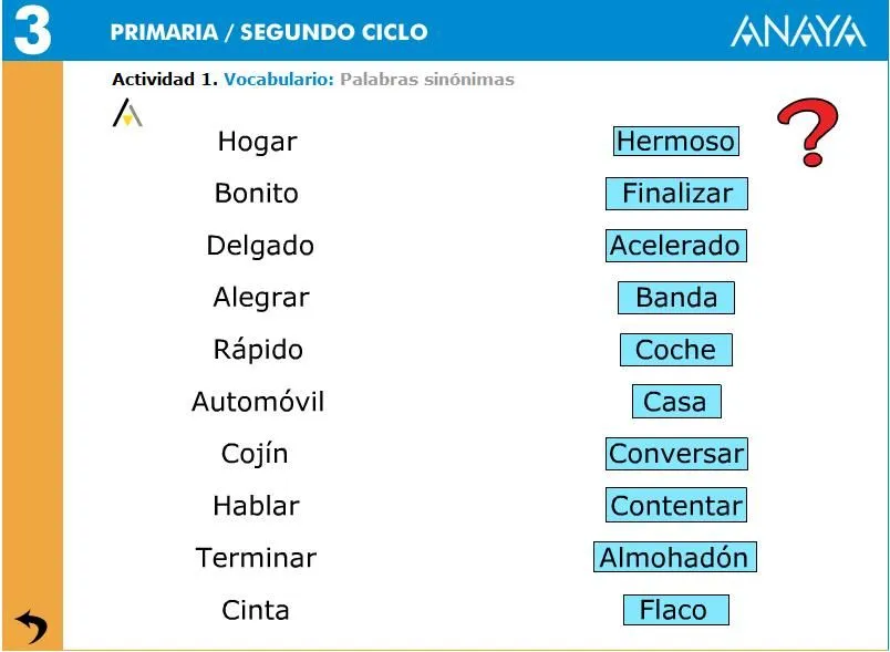 2º CICLO EP, SALESIANOS LAS PALMAS GC: SINÓNIMOS