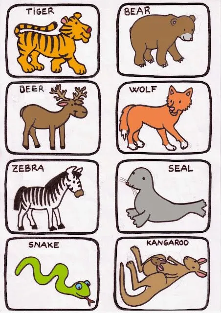 20 animales salvajes en inglés - Imagui