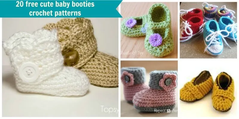 20 free crochet baby booties patterns