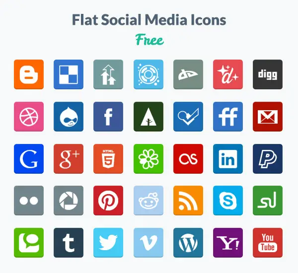 20 Free Social Media Icon Sets to Use on Your Website