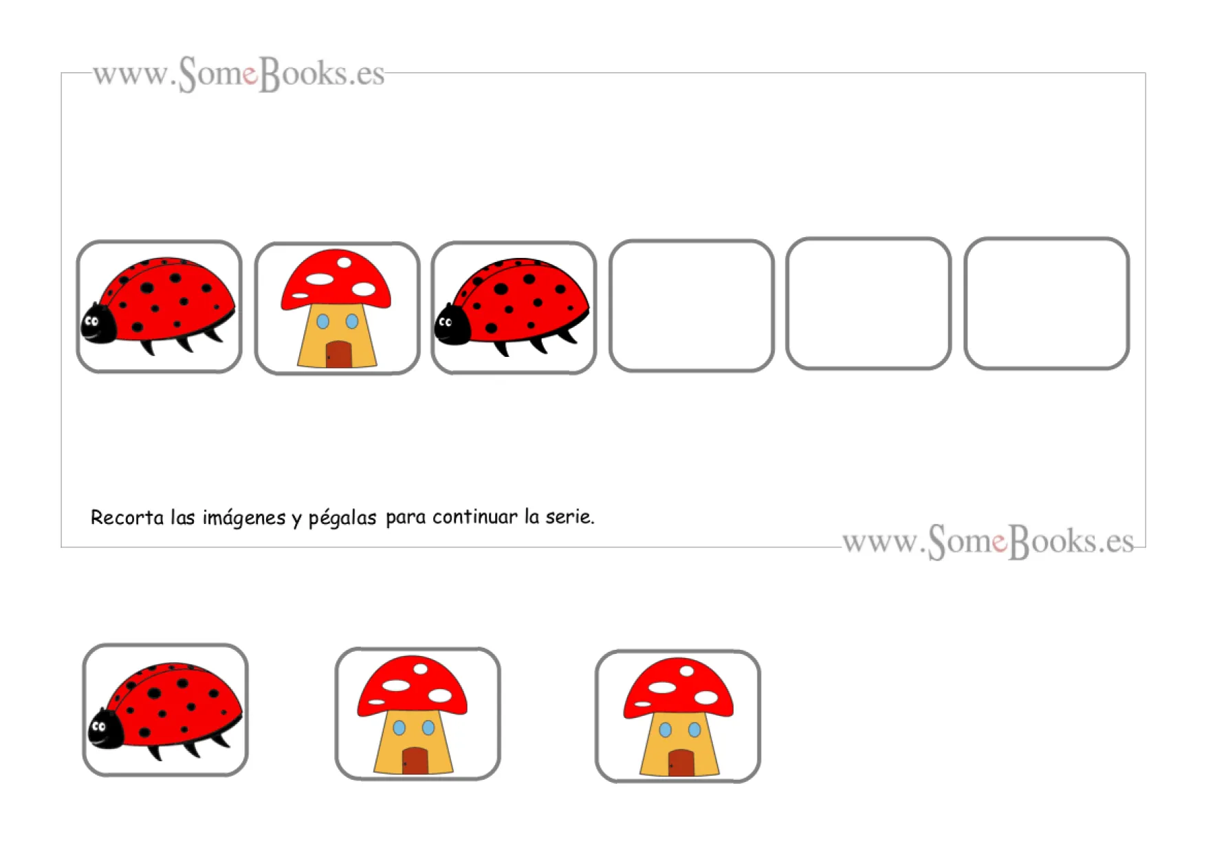 20. Series lógicas para recortar y pegar