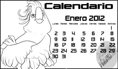  2012, calendarios para colorear, colorear, calendarios para imprimir ...