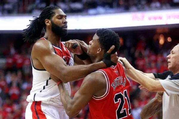 2014 NBA playoffs -- Nene of Washington Wizards tossed after brief ...