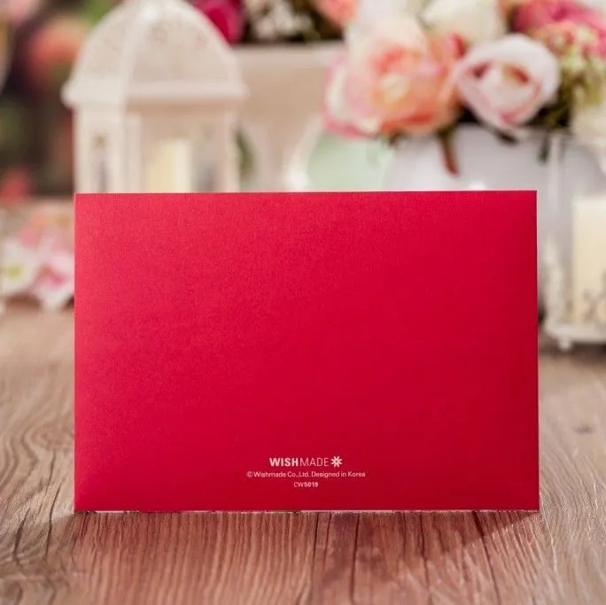 2015 flores rojas tarjeta de invitación de boda para romántico ...