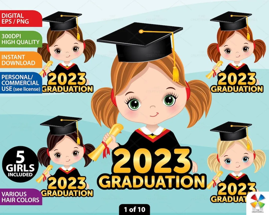 2023 Graduation Clipart Vector Preschool Student PNG - Etsy México