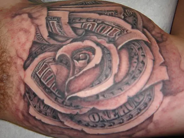 23 Tremendous Money Rose Tattoo Ideas - SloDive
