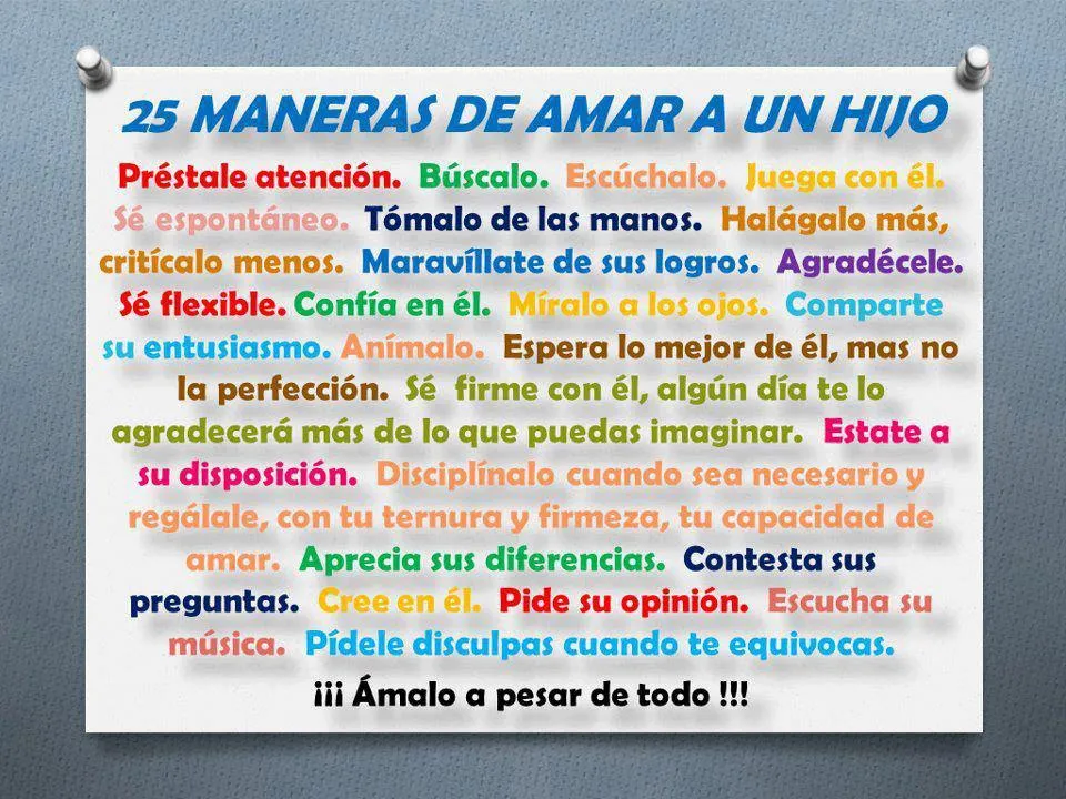 25 Maneras de Amar a un Hijo | Imagenes para Facebook [