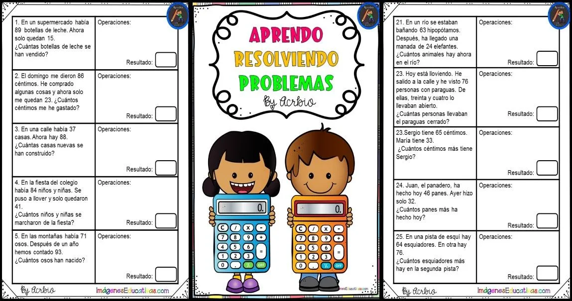 25 PROBLEMAS MATEMÁTICOS PARA PRIMARIA Y PRIMER GRADO – Imagenes Educativas