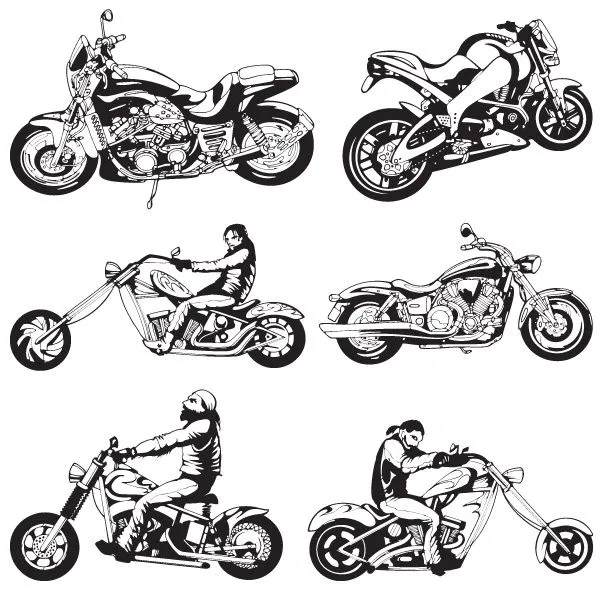 250 Vectores con siluetas, formas y accesorios de motos – Puerto ...