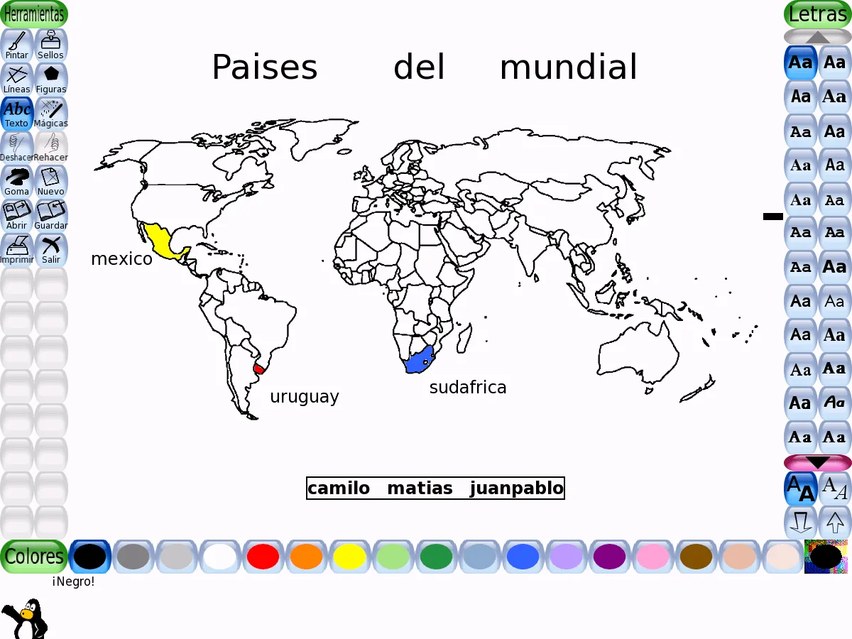 El primero de la 3: Observamos el planisferio y marcamos los ...