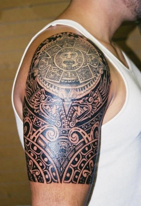 30 Aztec Inspired Tattoo Designs For Men