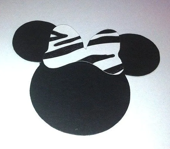 30 3 Minnie Mouse Head Silhouettes Die Cut Black by LeslisDesigns