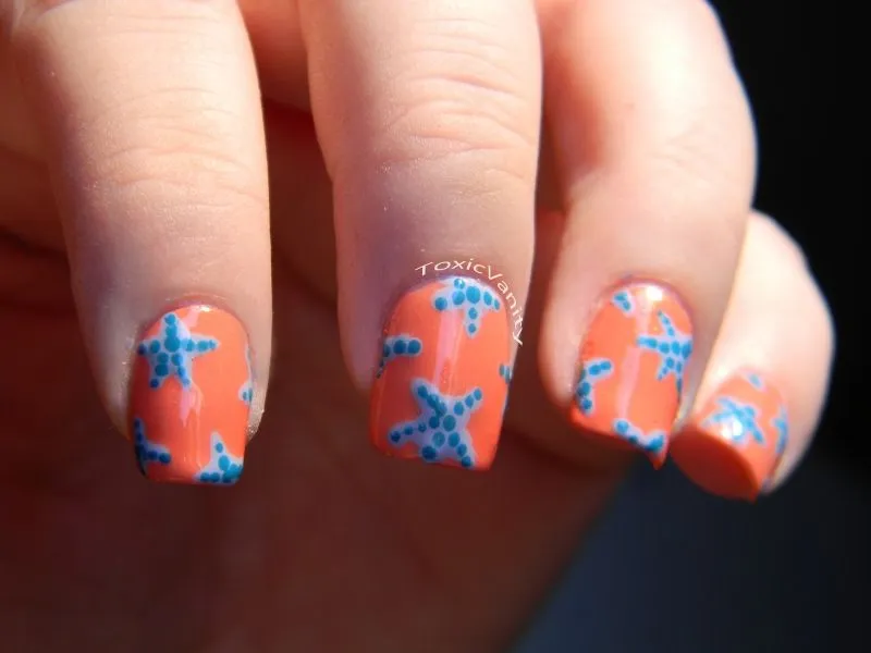 Día 30: Uñas decoradas con estrellas de mar / Starfish nail art ...