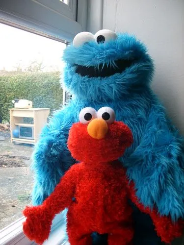 33 cookie monster and elmo