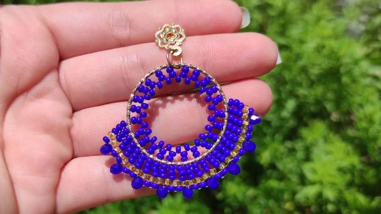 Aretes tejidos en mostacilla paso a paso