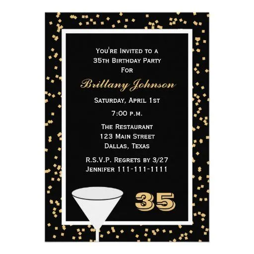 35to Invitación de la fiesta de cumpleaños -- 35 y de Zazzle.