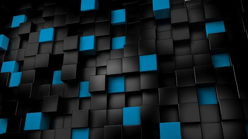 3d-black-cubes-backgrounds- ...