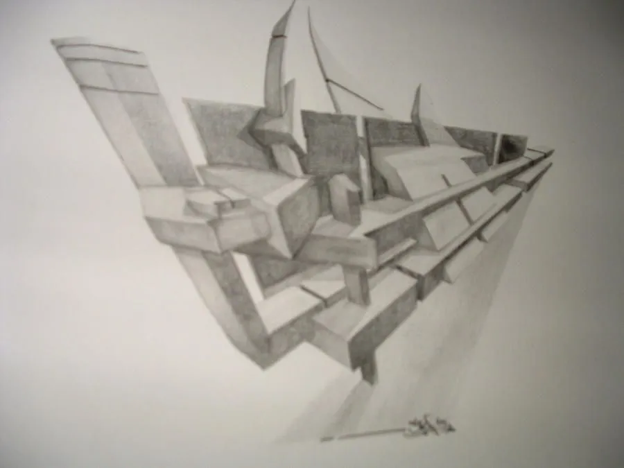 3d graffiti sketch by ivensstf on DeviantArt