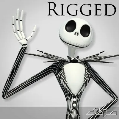 3d jack skellington rigged biped