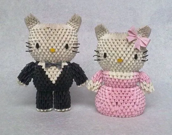 3D Origami - Hello Kitty Prom Night | 3d origami | Pinterest