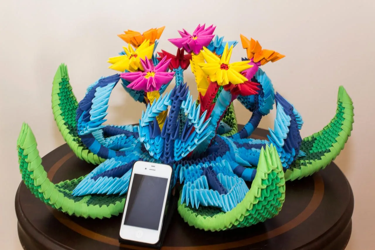 3D Origami Meganium by pokegami on DeviantArt