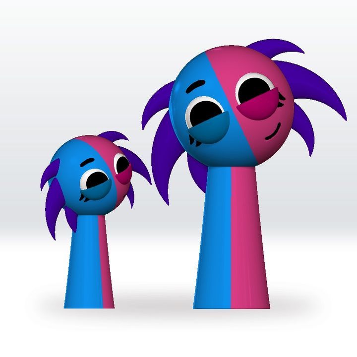 3D Printable OC Sprunki Pyramixed STL file 3D Model Character Obj,Sprunki by FNFLab