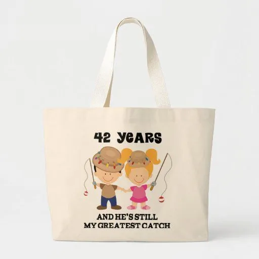 42.o Regalo del aniversario de boda para ella Bolsa De Mano de Zazzle.