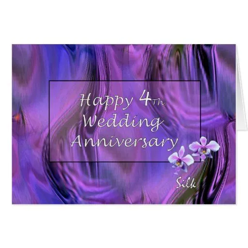 4to Aniversario de boda - corazón color de rosa pú Tarjetón | Zazzle