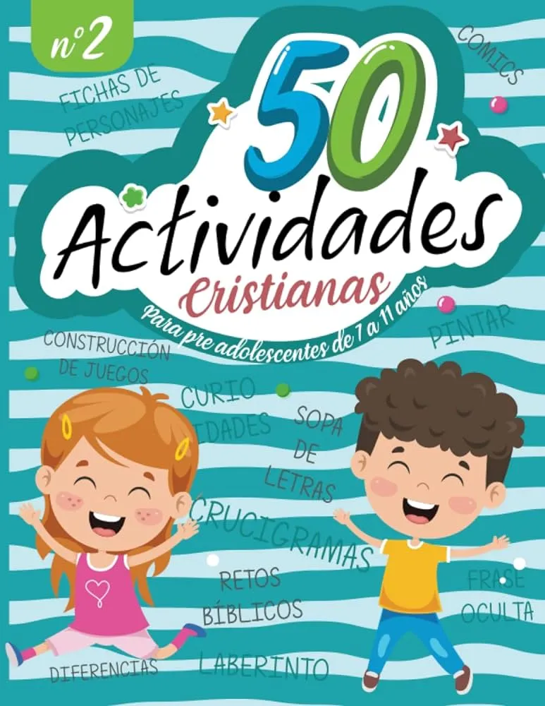 50 Actividades Cristianas para niños 7 a 11 años N2. Libro de actividades  para niños cristianos ( Spanish edition): Juegos de códigos, laberintos,  ... de juegos, sopas de letras y mucho mas! :