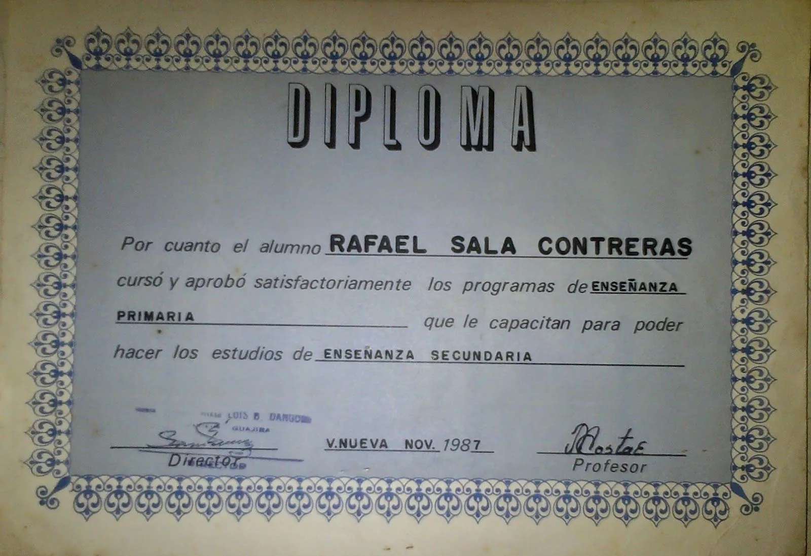 50 AÑOS DE ENSEÑANZA : DIPLOMAS ANTIGUOS