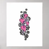  ... 50 € - Diseño del tatuaje de las espinas y de los corazon posters