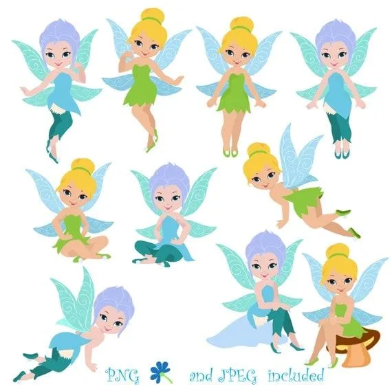 50 Fairy Digital Clipart/ Cute Fairy clip by SandyDigitalArt