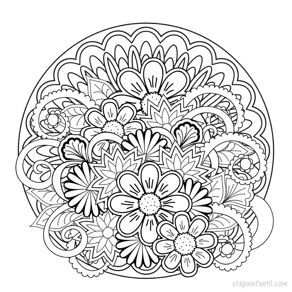 50 imágenes de mandalas para niños para descargar e imprimir