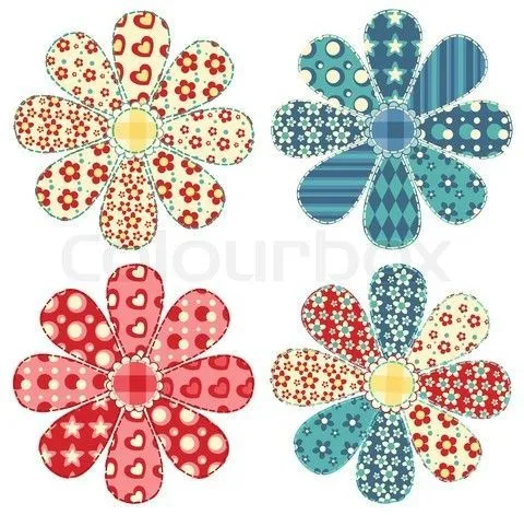 Flores patchwork patrones - Imagui