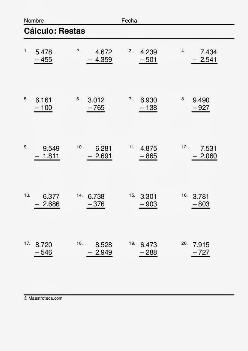 6º A y B DE PRIMARIA (2014-2015): FICHAS DE MATEMÁTICAS PARA REPASAR