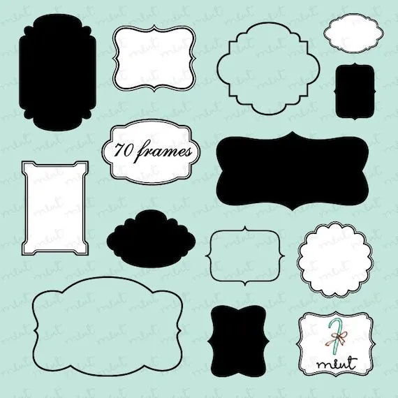 70 Digital Frames Clipart Kit for digital scrapbooking por memomint