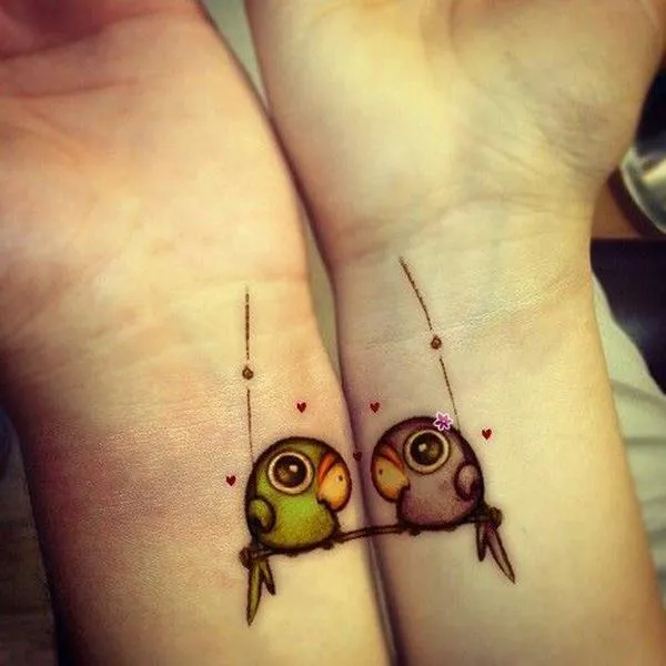70+ Lovely Matching Tattoos | Art and Design