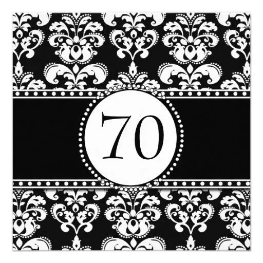 70.a invitación del cumpleaños del damasco blanco | Zazzle