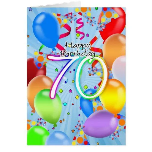 70.o cumpleaños - tarjeta de cumpleaños del globo de Zazzle.