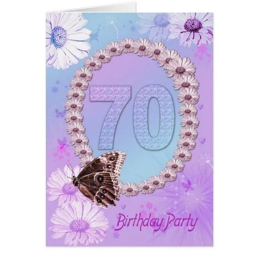 70.o Invitación de la fiesta de cumpleaños Tarjeta | Zazzle