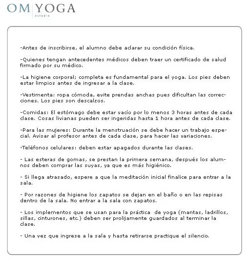 8.0.REGLAS DE CONVIVENCIA | Omyoga Estudio