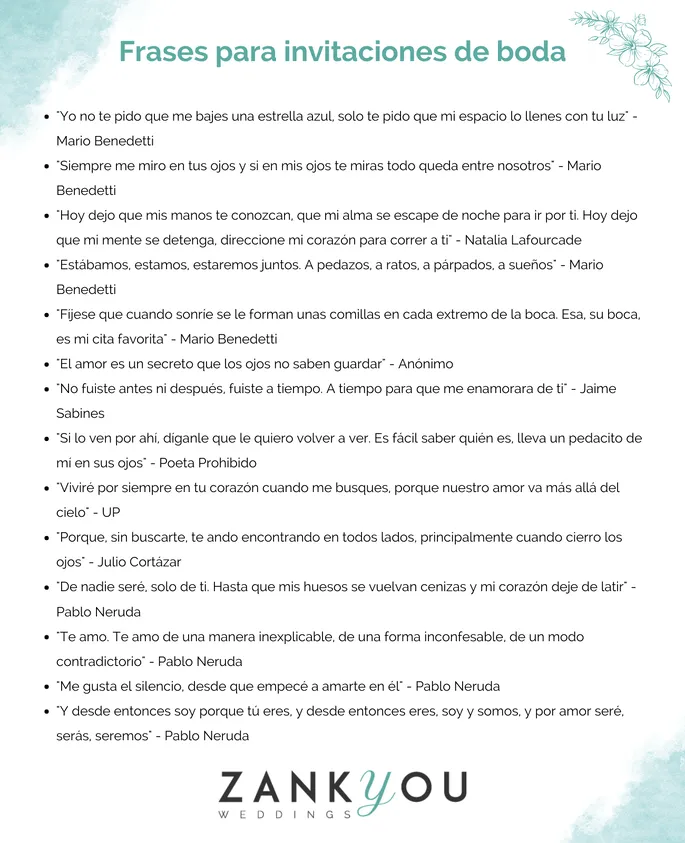 84 frases increíbles para invitaciones de boda, ¿lista para suspirar?