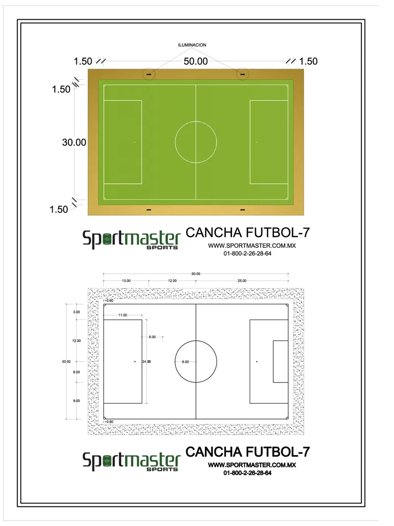 ã€ Cancha de futbol 7 con Pasto Sinteticoã€'âœ… ConstrucciÃ³n de canchas de  futbol 7 con Pasto Sintetico, âœ… | Medidas cancha de futbol, Cancha de  futbol, Canchas