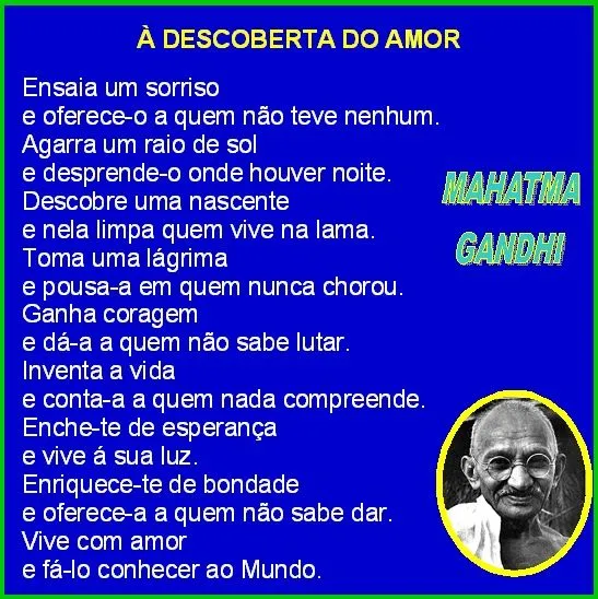 À DESCOBERTA DO AMOR - GANDHI | PORTUGUÊS NA SALA DE AULA ...