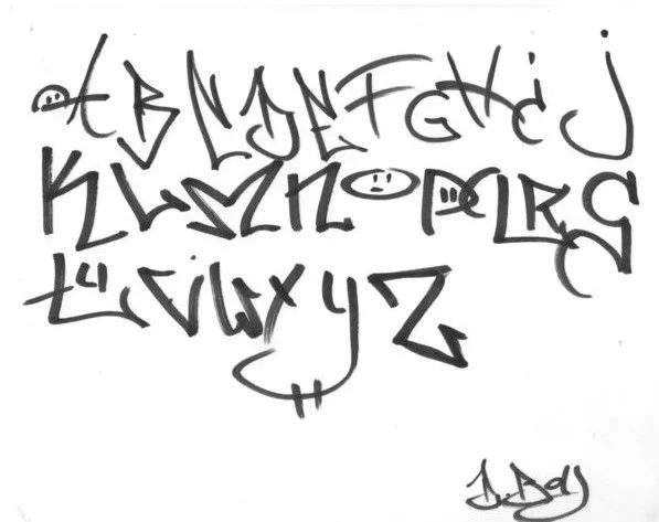 Abc graffiti cursive style - Imagui