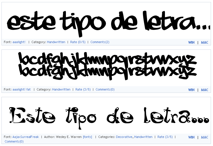 Diferentes tipos de letras - Imagui