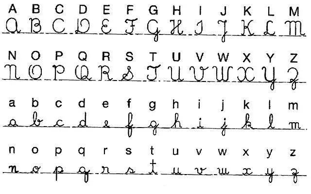 Alfabeto en cursiva para imprimir - Imagui