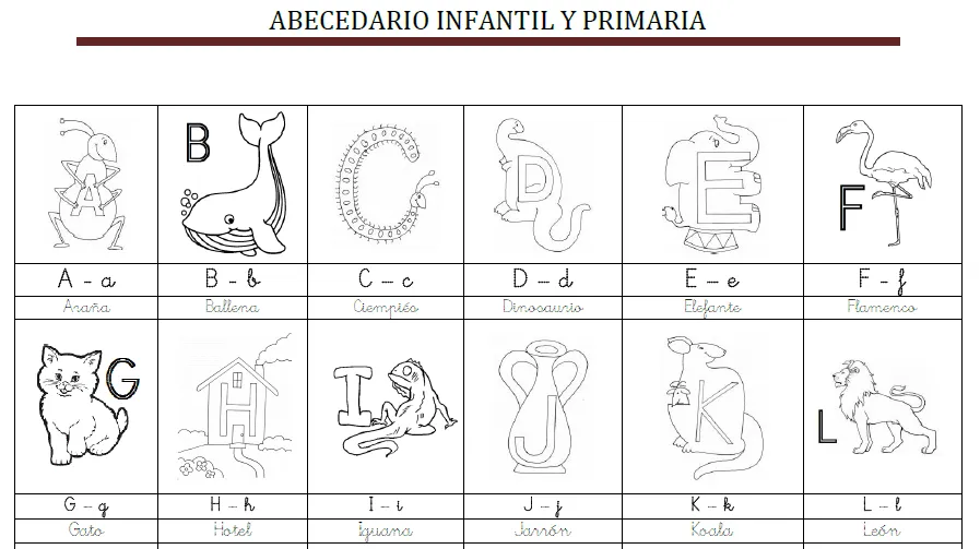 Abecedario infantil para colorear. Los Números en cifras y letras ...