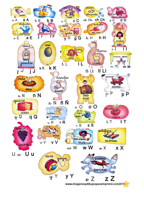 El abecedario infantil para imprimir - Imagui | abecedari ...