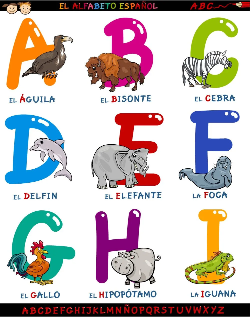 ABECEDARIO INFANTIL ® Las letras del alfabeto para niños